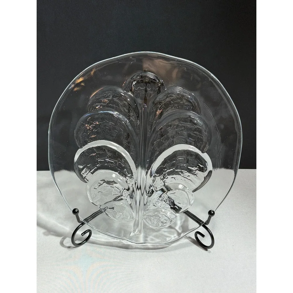 Vintage Orrefors‎ Eden Tree of Life Leaf Serving Tray by Lars Hellsten Sweden